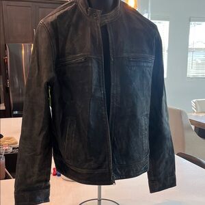 Lucky Brand Men's Dark Brown Leather Jacket